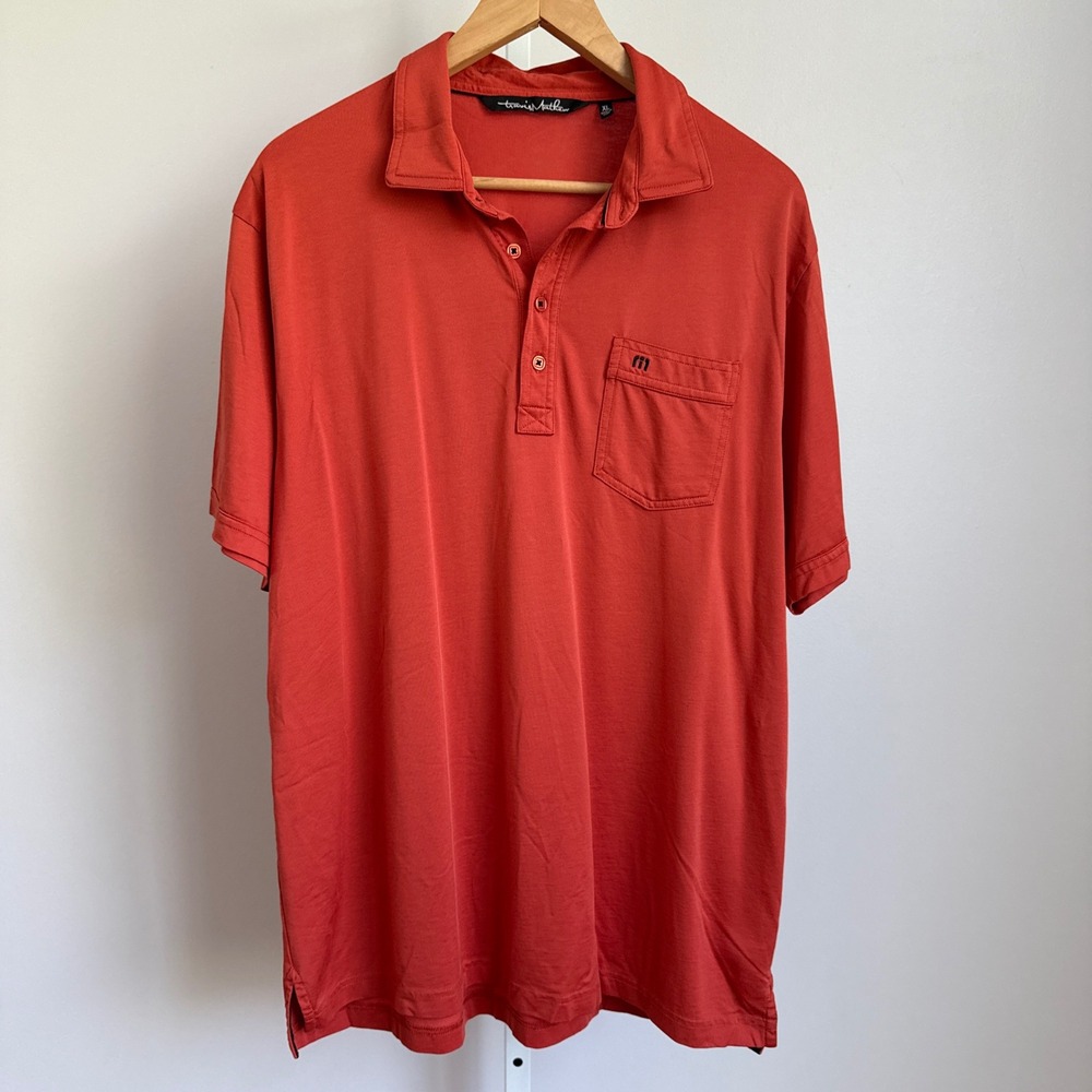 Travis Mathew Pima Cotton Rugged Outdoors Golf Sporty Polo‎ XL Orange